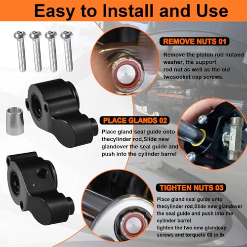 Image of YMT HP4600 Cylinder Gland Kit and HF4202 Bleeder Tee Kit Compatible with BayStar Compact Cylinder HC4645H HC4648H HC4658H Teleflex Marine