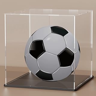 SVENJBB Acrylic Display Case, 10x10x10 Inch Cube Acrylic Boxes for Display, Clear Display Cases with Matte Black Base and Lid for Collectibles and Figures