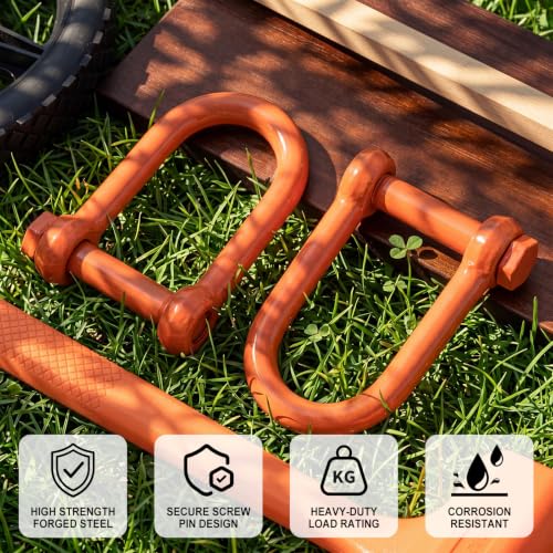 Image of 2 Pcs Screw Pin Long Reach Shackle, Long Reach Shackle with Painted Screw Pin, Clevis D-Ring Lifting Attachment, Professional Use, Industrial Alloy Steel (3 /4 Inch,Orange)