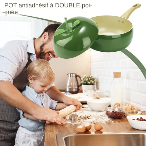Casserole pour induction avec couvercle poêle anti-adhésive soupe - 4