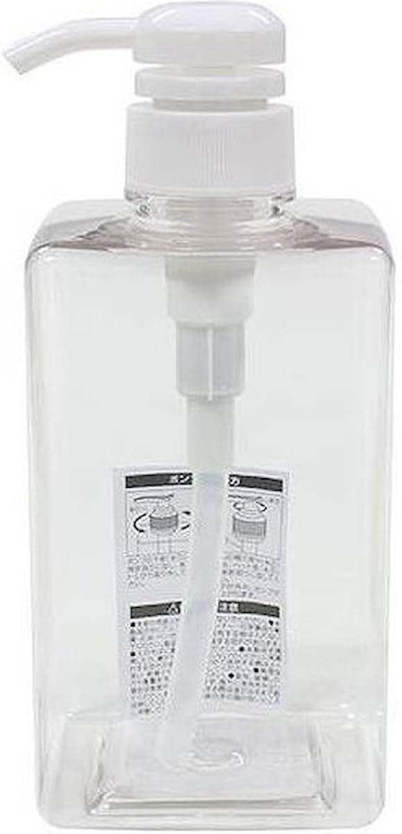 Amazon｜【残量が一目でわかる 詰め替え容器】PETポンプボトル600ml 角