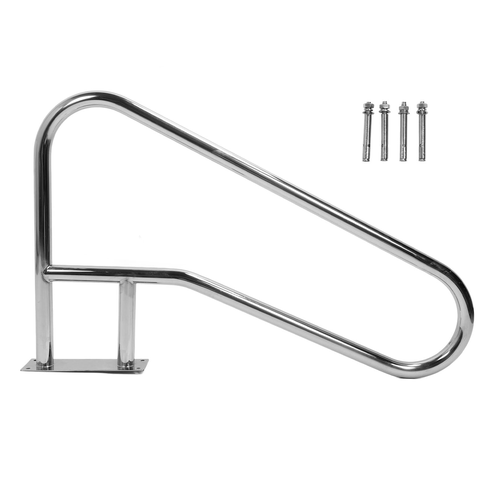 Acouto Barandilla de Piscina de Acero Inoxidable Barandilla de Piscina, Riel de de Acero Inoxidable 304 con Agarre Azul para Mayor Seguridad, Tamaño de 46,3 X 26,8 Pulgadas, Ideal para Parques