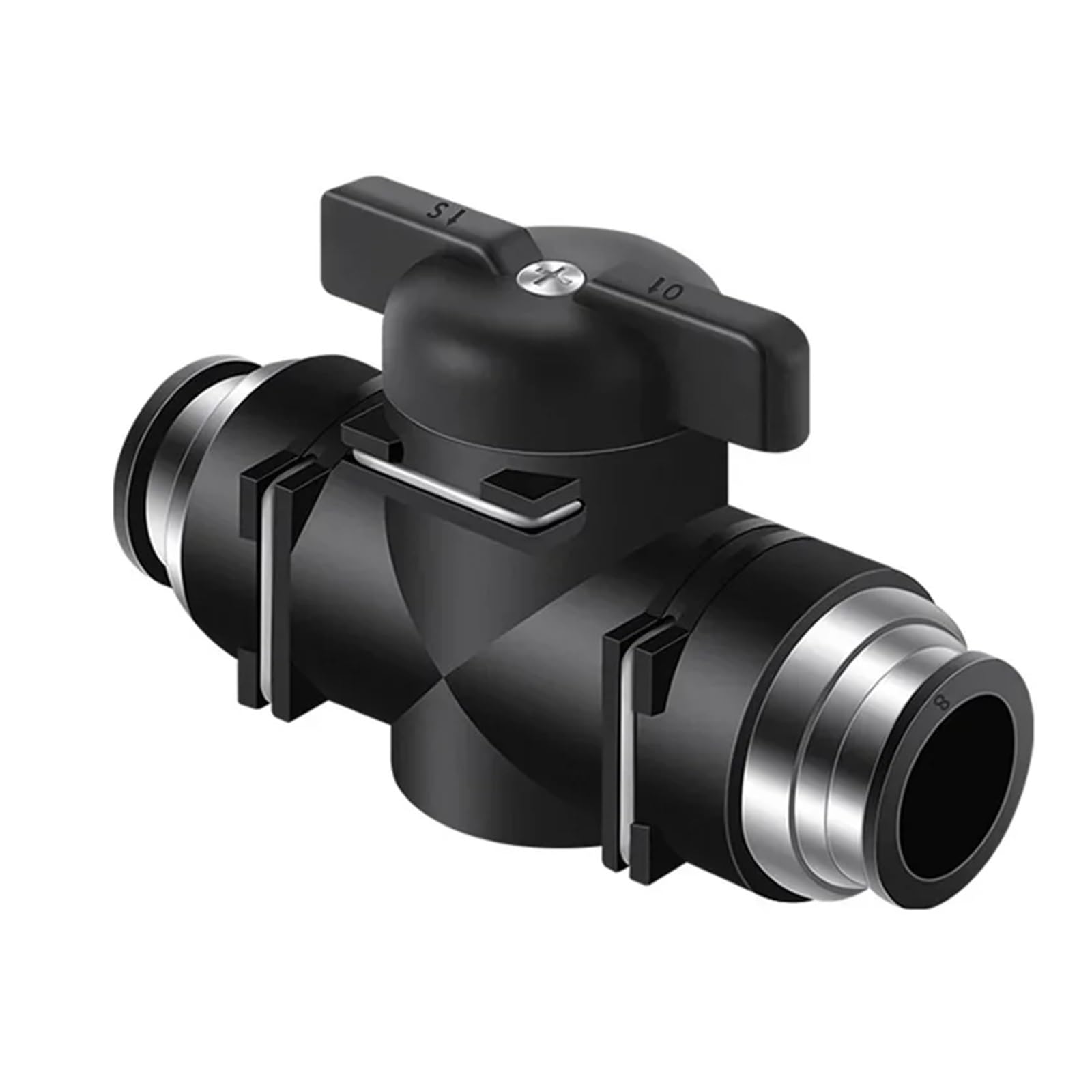 AARTERZZA 4mm 6mm 8mm 10mm 12mm BUC Black Pneumatic Push In Quick Joint Connector Hand Valve To Turn Switch Manual Ball Current Limiting(BUC 12MM)