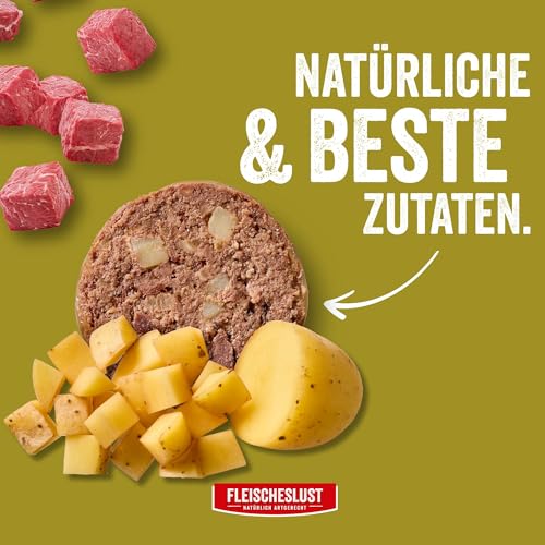 Fleischeslust | Hundewurst | Pures Pferd mit Kartoffel | Futterbox (6x800g) | Sensitive | Nassfutter | schnittfest | getreidefrei | Alleinfuttermittel für ausgewachsene Hunde