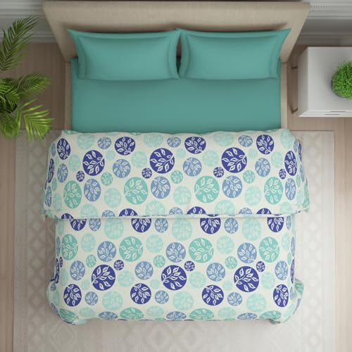 Image of Welspun Polycotton Ac Comforter Double Bed Quilt Blanket | 120 TC Duvets for Double Bed | Health Layer & Machine Washable | (88 inch X 106 inch Inches) - Blue