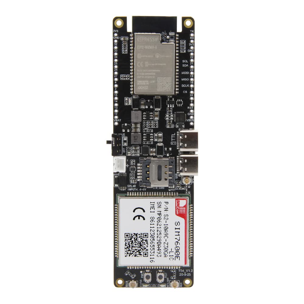 LILYGO T-SIM7600E-L1C Module dongle USB 4G LTE CAT4 ESP32 TTGO Development Borad 18650 Support de batterie solaire