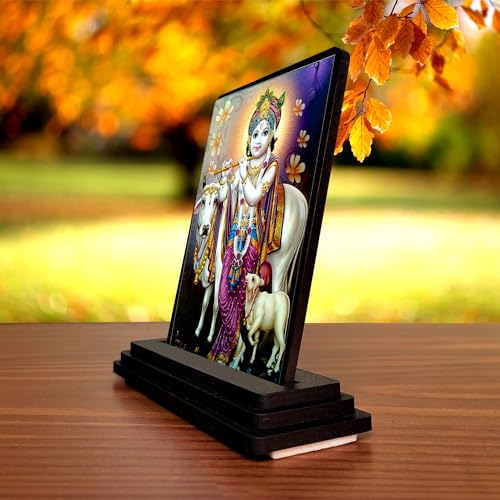 Image of Cow Krishna 1172 Car Dashboard Idols Figurine Showpiece for Temples, Home, Office Desk and Gifting