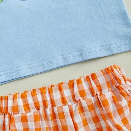 Image of Toddler Baby Boy Easter Rabbit Outfit Short Sleeve Bunny Carrot Smocked T-shirt Elastic Waist Shorts Summer Clothes