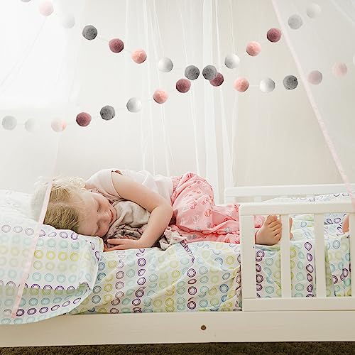 2 Pezzi Ghirlande con Pompon in Feltro Corda per