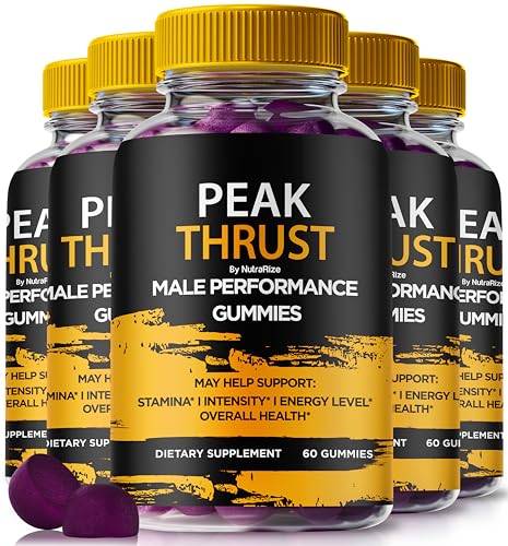 (5 Pack) Peak Thrust Gummies For Men, Official PeakThrust Gummies, Peak Thrust Male Gummy, Premium Formula For Lasting Energy, Stamina and Peak Performance, Peak Thrust ME Gomitas Review (300 Gummies)