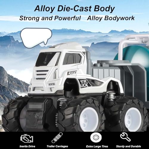 Image of Unbreakable Friction Powered Watering Cart Miniature Trailer Metal Die-Cast Oil &Water Tanker Transport Truck Toys for Kids Boys Girls Pull Back Vehicle (Multicolor, Pack of 1)