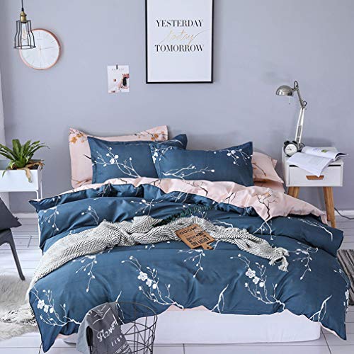 ZYWTZ Fundas Edredon Microfiber Duvet Cover Set Juego de 4 Piezas,Azul,200 * 230cm