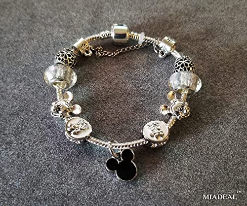 Mouse Theme Charms Bracelet, Silver Plated Anti-Tarnish Alloy3