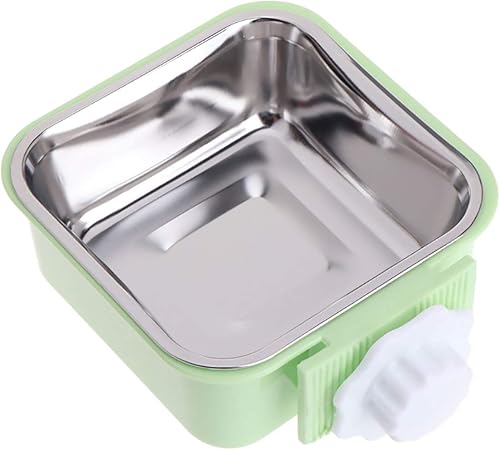 Miniatura 2 de Cuenco para perro, de acero inoxidable, extraíble, para colgar alimentos y agua, para mascotas, con soporte para pernos para perros, cachorros,