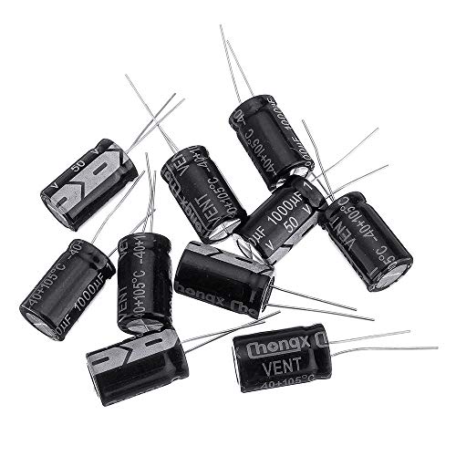 ILS - 10 Piezas 50V 1000uF 1000mf Condensador electrolítico 1000uF 50V 13x25mm