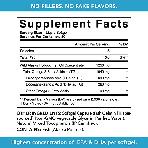 Sports-Research-Triple-Strength-Omega-3-Fish-Oil-Burpless-Fish-Oil-Supplement-wEPA-DHA-Fatty-Acids-from-Wild-Alaskan-Pollock-Heart-Brain-Immune-Support-for-Men-Women-1250-mg-90-ct