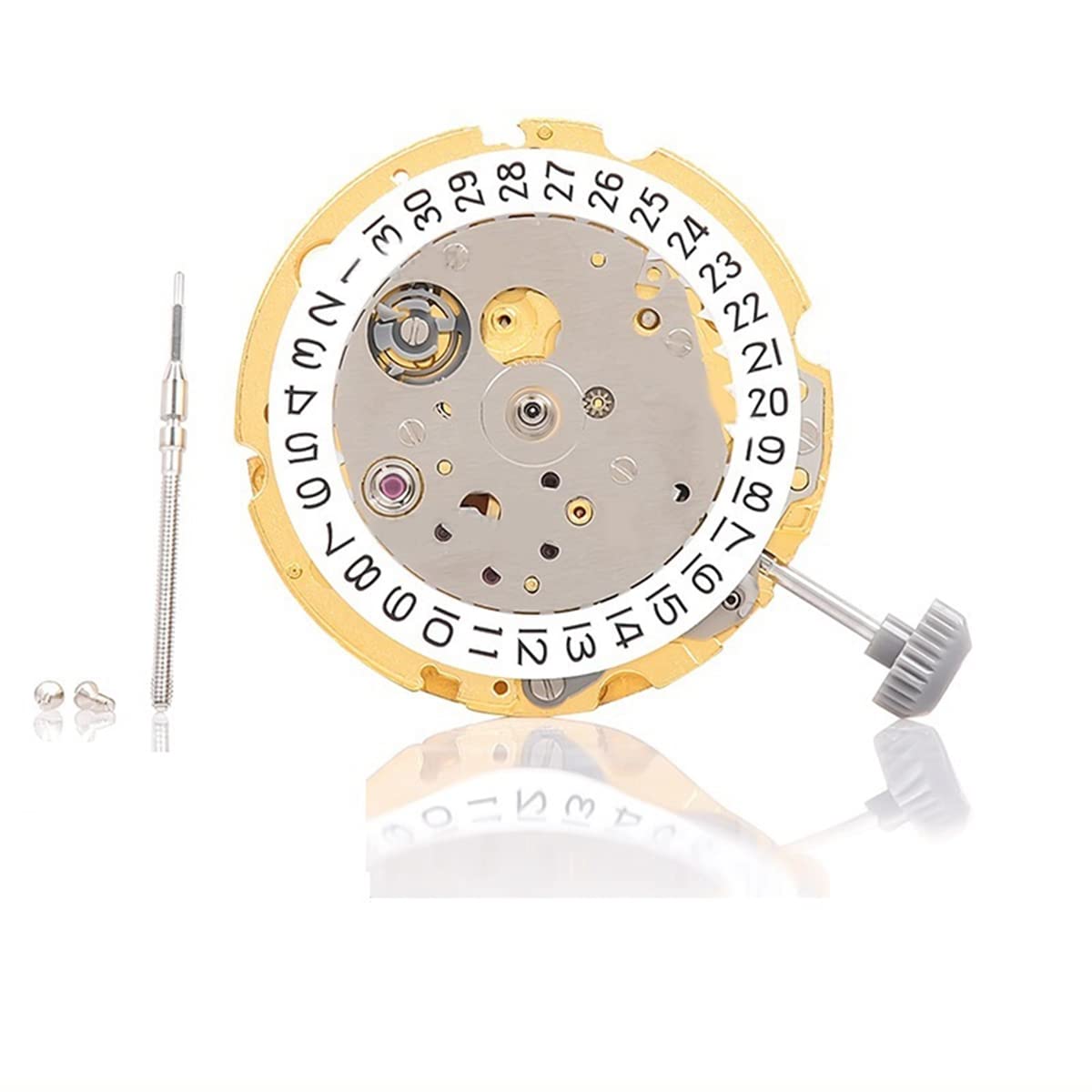 KJSHXYG Watch Movement with Handle 8200 Watch Movement 8200 Calendar Silver Automatic Mechanical High Precision