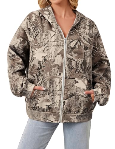 Amazon.com: Anoumcy Oversized Zip Up Camo Hoodie Womens Mens
