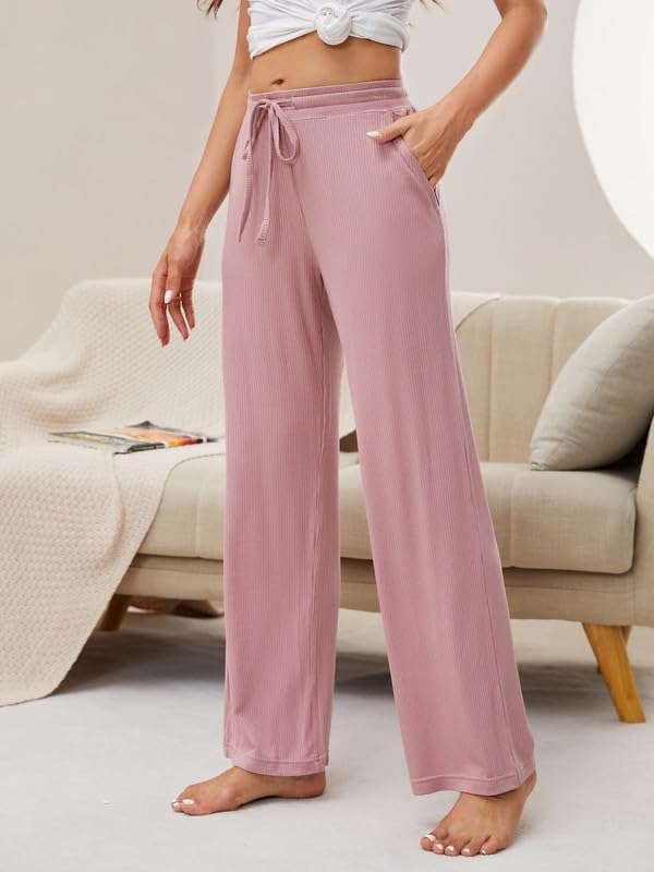 HEARTNICE Women's Pajama Pants with Pockets, Soft Comfort Lounge Sleep Pant Loose Stretch Pj Bottoms - Image 2