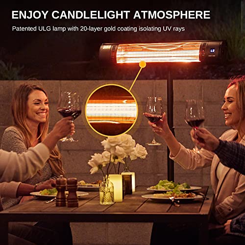 East Oak SPH22002 Patio Heater, Wall Mounted & Standing 1500W Outdoor Indoor Infrared Electric Heater thumb #3