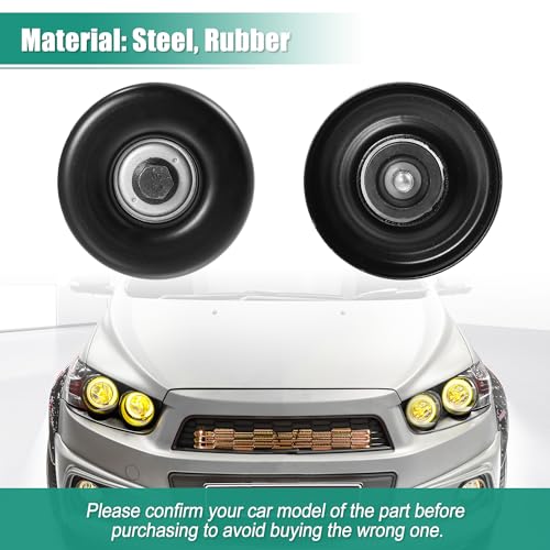 X AUTOHAUX Idler Pulley for Chevrolet Express Silverado 1500 2500 3500 for GMC Savana Sierra 36299 Idler Pulleys with Bolt 17 mm 0.67" Insert Dust Shield Retainer Spacer Steel Rubber Black by X AUTOHAUX - Image 7