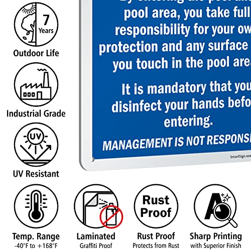 Cartel metálico 14x10 pulgadas aviso piscina miniatura 5