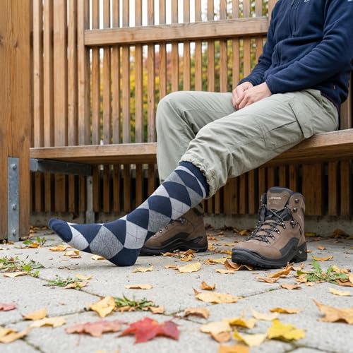 Image of Couver Women's Argyle Knee High Socks - Soft Acrylic Over the Calf Tube Style Socks for Casual Athletic - One Size