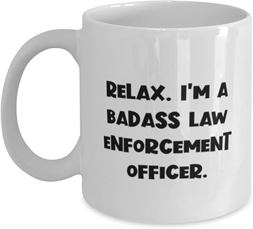 Cute Law enforcement officer Gifts, Relax. I'm a, Law enforcement officer 11oz 15oz Mug From Friends, Gifts For Colleagues, Funny police officer disponible en Yaxa Peru