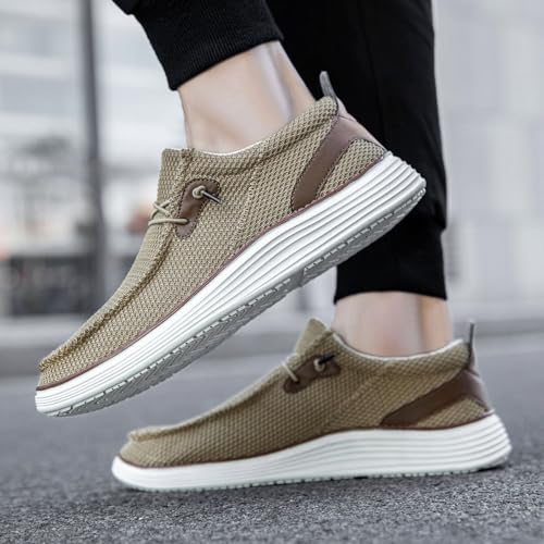 Image of Mens Loafers Walking Slip on Boat Shoes Running Tennis Athletic Sneakers Workout Sports Gym Fashion Classcial Non Slip Sneakers Casual Comfortable Shoes Leisure Vintage Flat