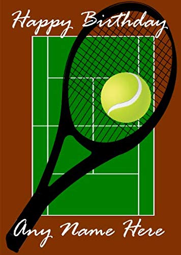 Fht37 - Biglietto di auguri con scritta Tennis