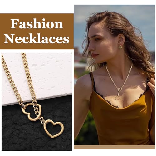 AstraGlam Choker Kette Damen Aus Edelstahl, 70 cm Rutschfeste Slip Chain Gold, Punk Gothic Stil, Vielseitiges Accessoire Für Partys Und Alltag