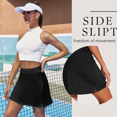Ekouaer Golf Skirts for Woman with Pockets Silicone Grippers Tennis Skirt Inner Shorts Athletic Pickleball Running Skort4