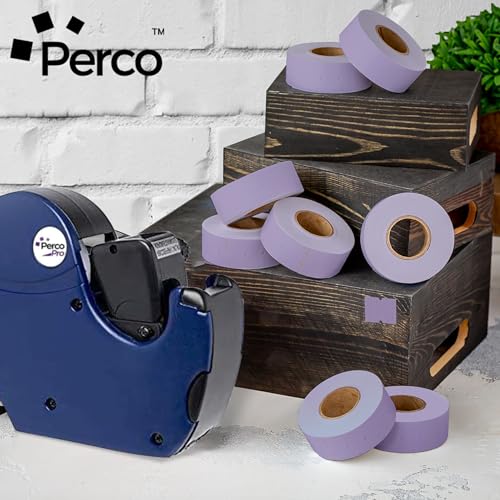 Etiquetas para pistola de precios Perco de dos líneas con 60.000 etiquetas en color lavanda 5