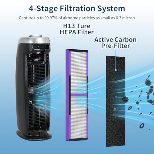 Image of 2 Pack FLT4850PT HEPA Pet Replacement Filter B, Compatible for Germ Guardian Air Puri-fier AC4825 AC4300 AC4800 AC4900 AC4850PT, AC4825E