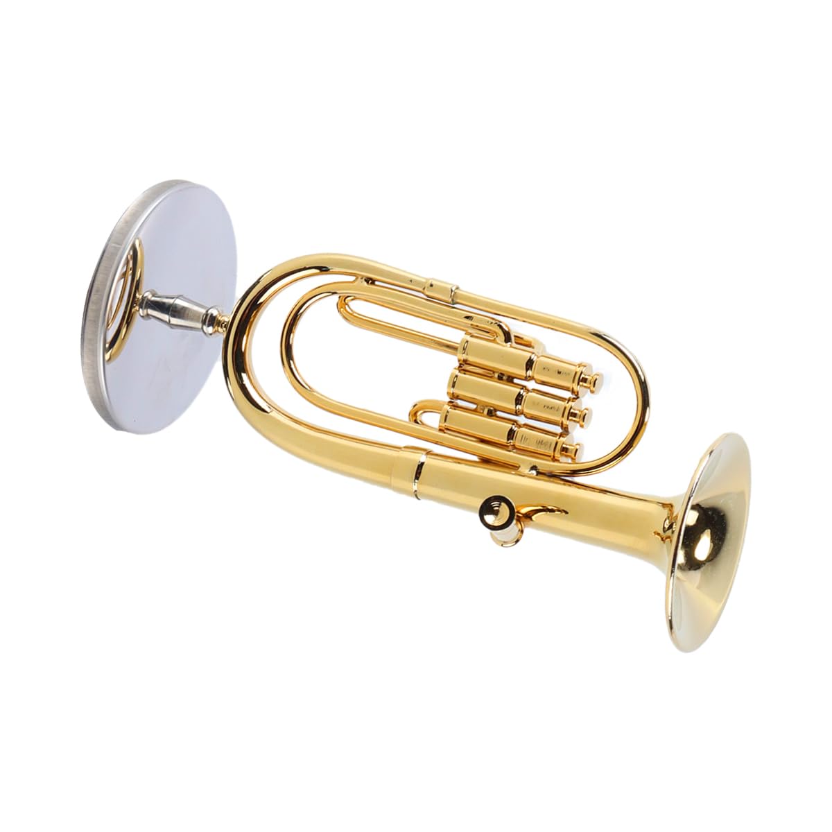Modelo de tuba en miniatura, bombardino chapado en oro, réplicas elegantes de instrumentos musicales para amantes de la música, ideal para oficinas y coches (10 cm)