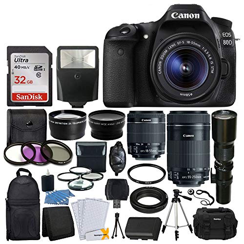 Canon EOS 80D DSLR Camera Body + Canon EF-S 18-55mm + Canon EF-S