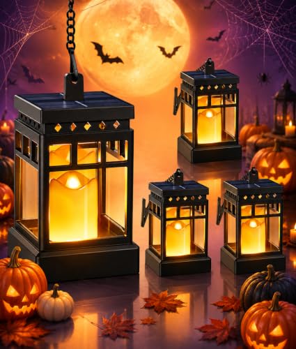KOOPER Halloween Decorations Solar Lanterns, 2 Modes with Flickering Candle - image 1