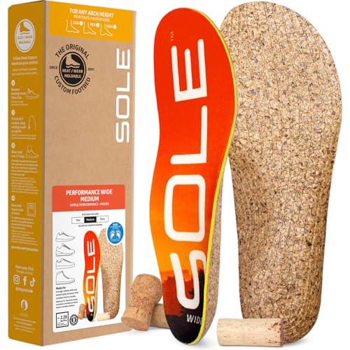SOLE Performance Medium Wide Shoe Insoles – Orthotic Arch Support Inserts for Plantar Fasciitis Relief - Mens Size 12/Womens Size 14, 1 Pair