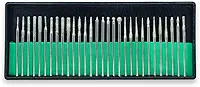 Kit de Ferramentas para Unhas - Genérico - Kit de Brocas - 30 Brocas Diamantadas - Metal - Prata - 5cm x 11cm