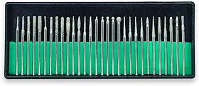 Kit de Ferramentas para Unhas - Genérico - Kit de Brocas - 30 Brocas Diamantadas - Metal - Prata - 5cm x 11cm