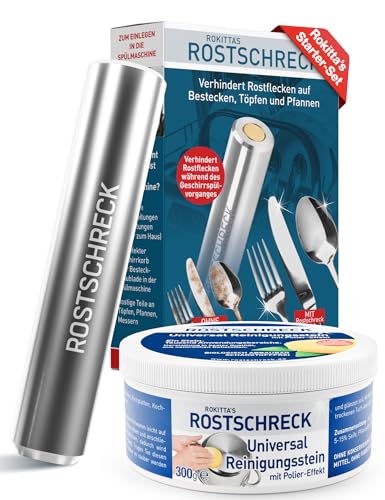 Rokittas Rostschreck Bundle Universal Reinigungsstein und Rost Magnet 300g und 1er Pack
