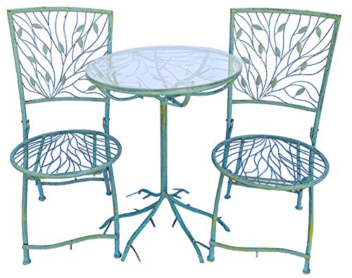 Sunset Vista Designs B8287-PG Alfresco 3-Piece Patio Bistro Set, Patina