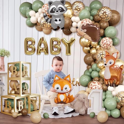 Image of Amandir 137pcs Woodland Animals Baby Shower Decoration Boxes