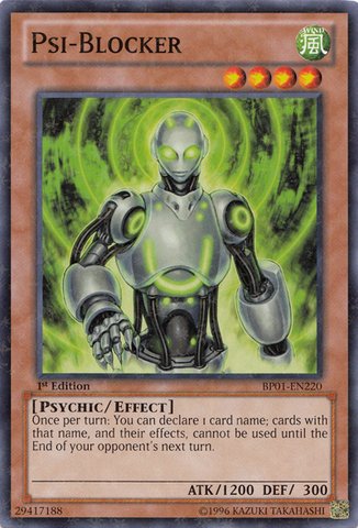 Amazon.com: YU-GI-OH! - Psi-Blocker (BP01-EN220) - Battle Pack