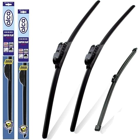 alca Germany Fits Volvo V40 2012-onwards Set of 3 Windscreen Wiper Blades Super Flat Front Rear 26"19"TL 11"W ASF2619TL11W Cover