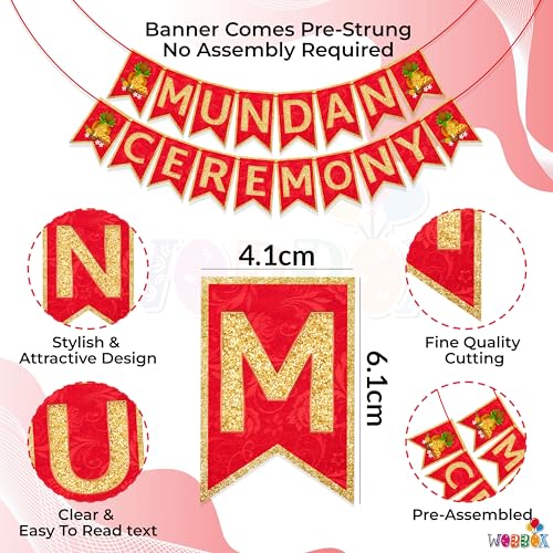Image of Wobbox My First Hair Cut Banner, Mundan Ceremony Banner, Mundan Ceremony Decoration Items (FP4616)