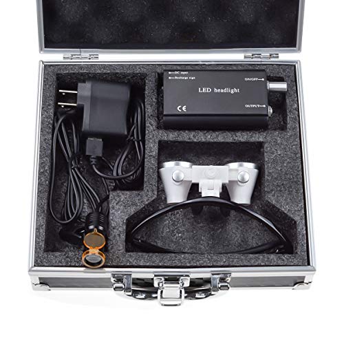 Image of NSKI 3.5X Loupes Magnifying Glasses + 5W Lamp Belt Clip Type with Filter Aluminum Box (Black)