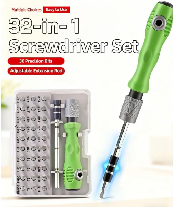 1 set 32-in-1 Precision Screwdriver Set With Metal Bits and Compact Case for Mobile Phone and Laptop, AX1