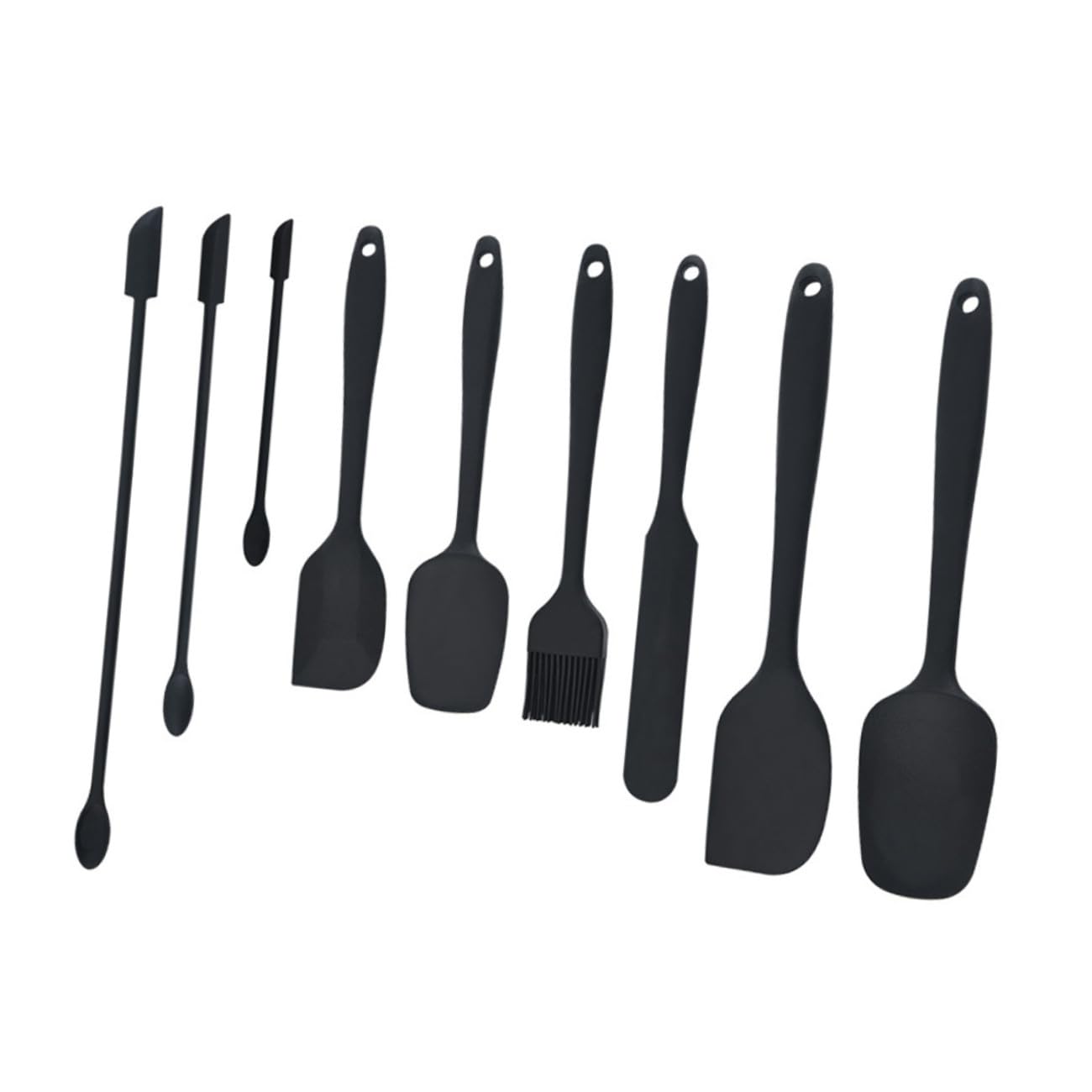 Juego de Espátulas de Silicona para Crema de 9 Piezas, Ligero y Flexible, Adecuado para Repostería y Alisar Pasteles en Cocina
