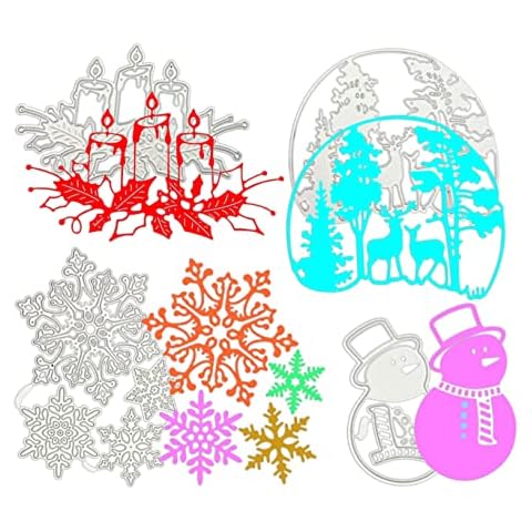 Christmas Cutting Dies Stencil Silver Cutting Dies for DIY Christmas Pendant Scrapbooking Crafts Photo Paper Journaling Cutting Dies Christmas Motifs Cover